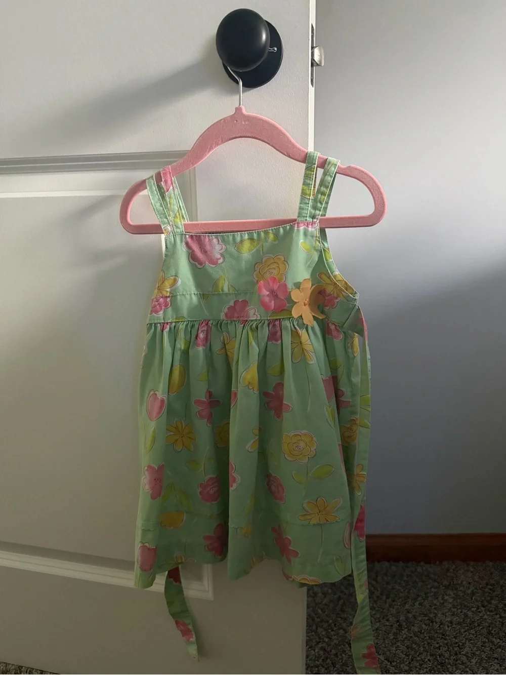 Blueberi Boulevard Mint Green Floral Sundress with Pink & Yellow Flowers
